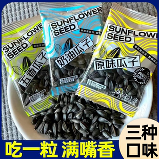 黑珍珠小油葵种子原味炒熟瓜子内蒙新货生油葵种籽小瓜子零食小吃