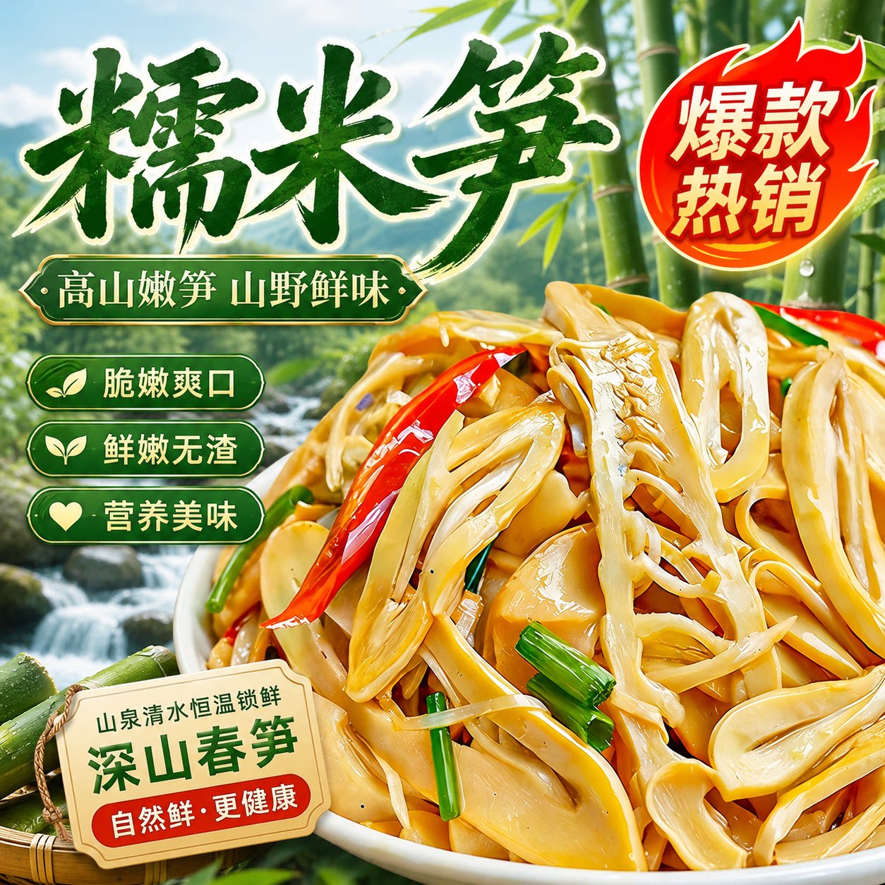 农严选有机糯米笋嫩笋尖江西特产官方旗舰店新鲜原味正宗干邓老农