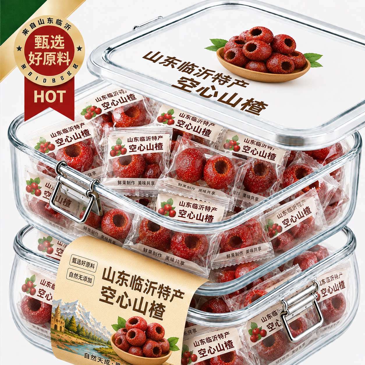 升级款空心山楂无糖无添加旗舰店沂蒙特产无核即食开胃果干脯蜜饯图片