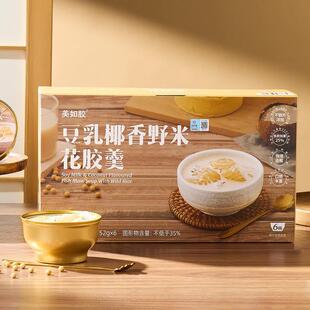 三母超市会员官方旗舰店美如胶豆乳椰香野米花胶羹252g*6正品代购