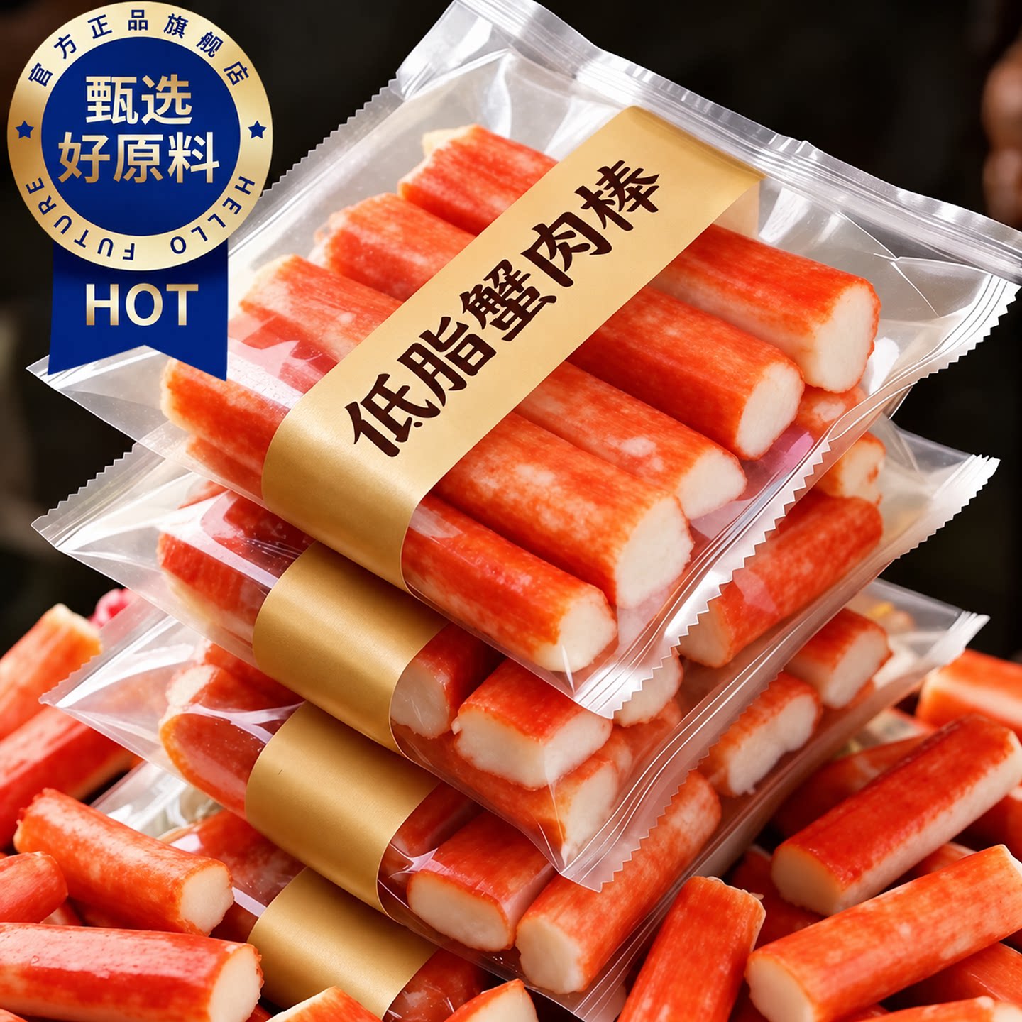 手撕蟹柳蟹棒即食零食小吃休闲食品肉蟹风味棒蟹柳棒网红解馋零食