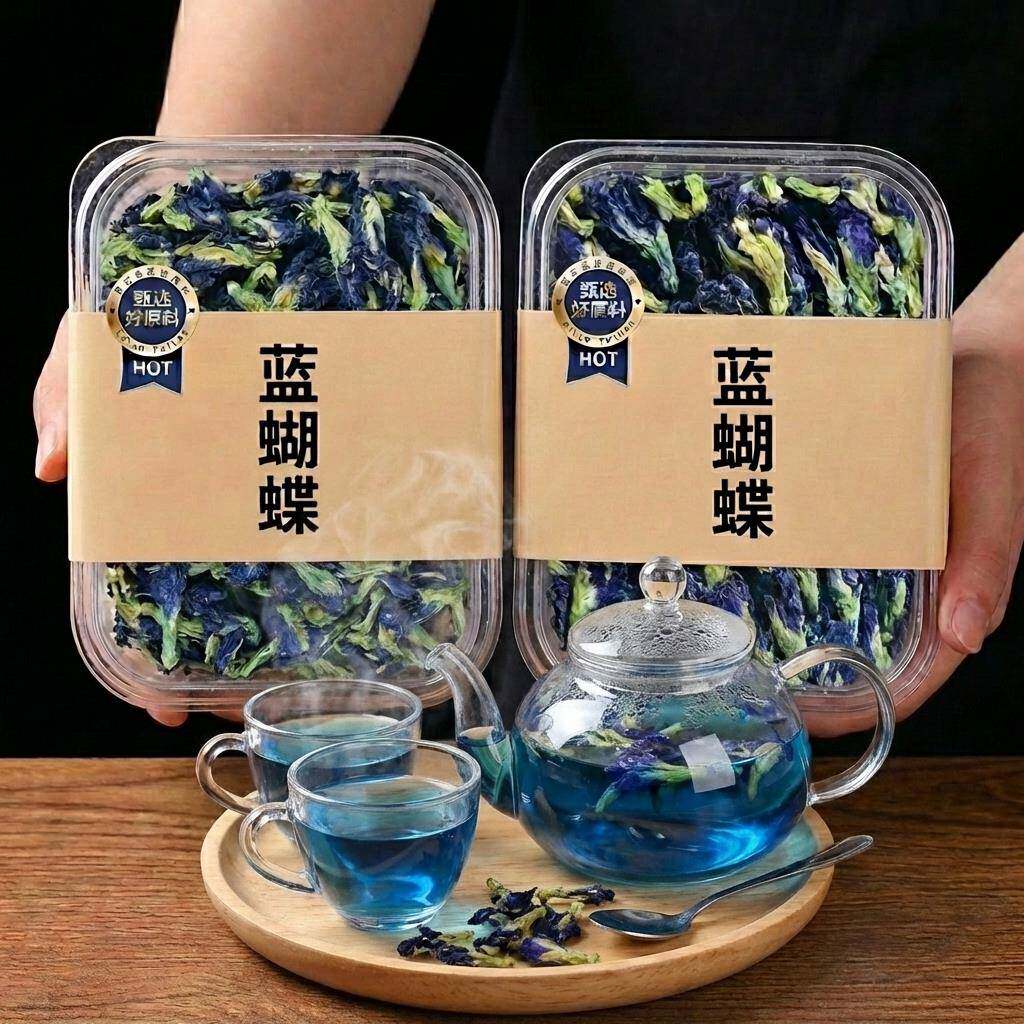 蓝蝴蝶花茶豌豆干花玫瑰天然可食用色素五色糯米饭植物染料蝶豆花