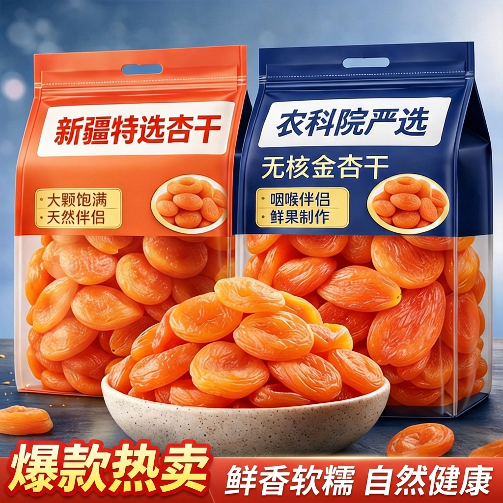 农科院新疆无核杏干特级无糖无添加天然杏脯肉杏干第一官方旗舰店