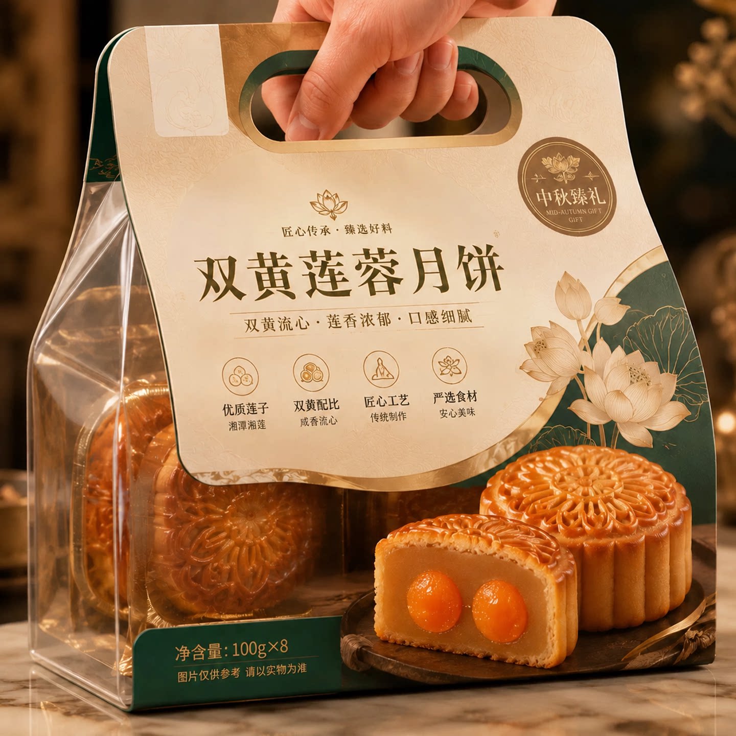 双蛋黄莲蓉月饼中秋正宗广式蛋黄月饼多味官方旗舰店正品无蔗糖
