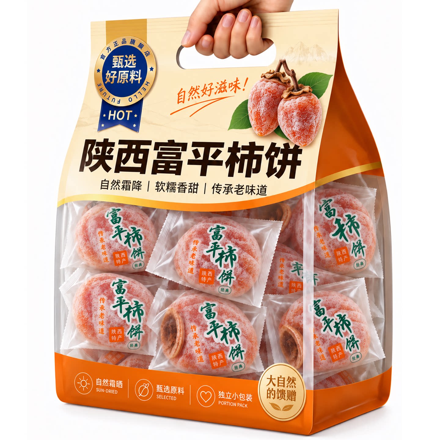 2026头茬新货富平吊柿饼图片