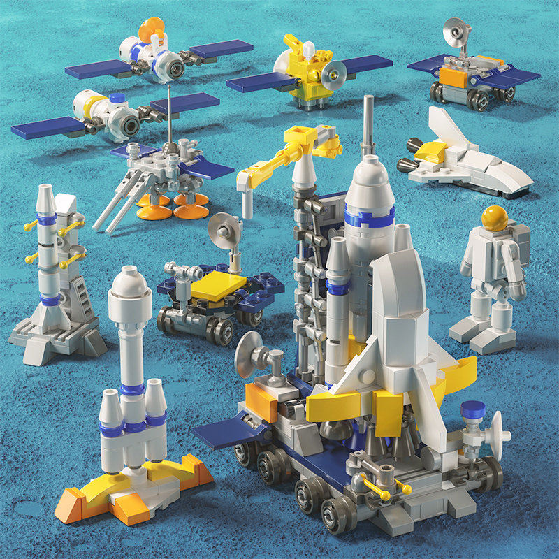 启悟积木航天火箭发射车儿童益智拼装可合体模型玩具男孩拼图礼物,玩具/童车/益智/积木/模型,普通塑料积木,淘宝优惠券,粉丝福利购,淘宝优惠卷