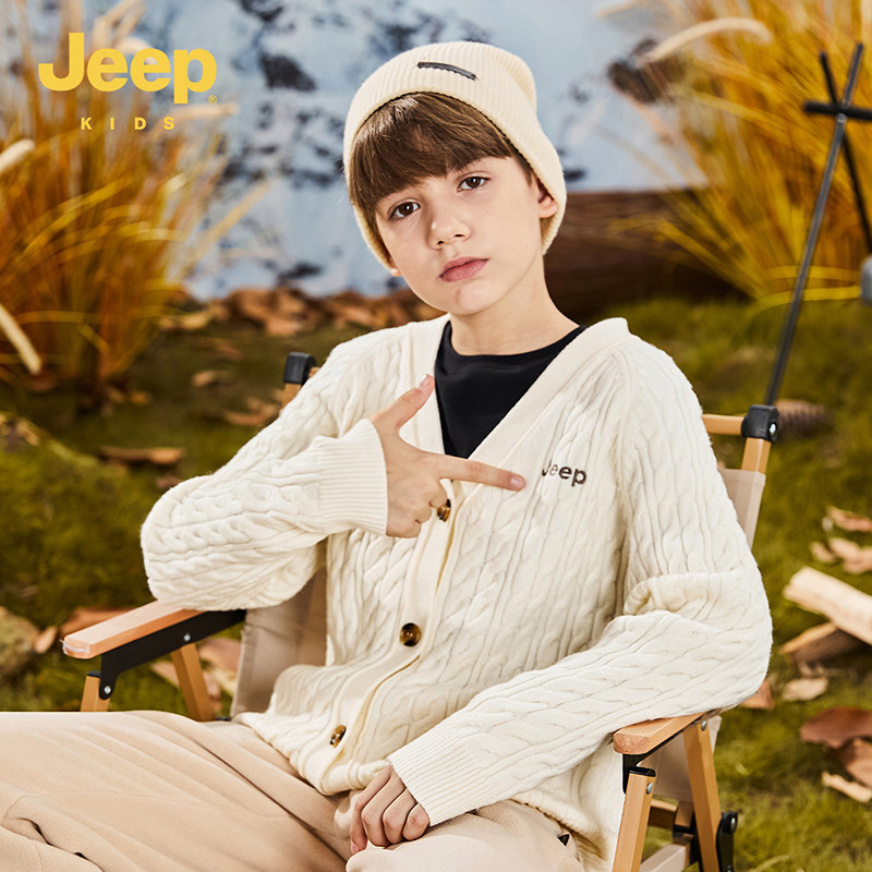 Jeep吉普童装儿童开襟毛衣