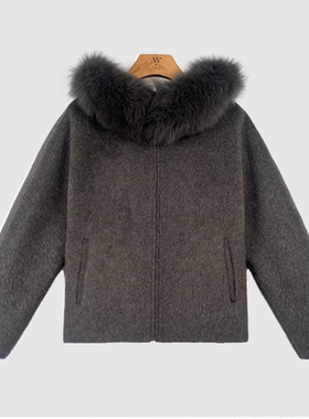 【文颖Eve】连帽宽松短款羊毛外套  H55728-10YT