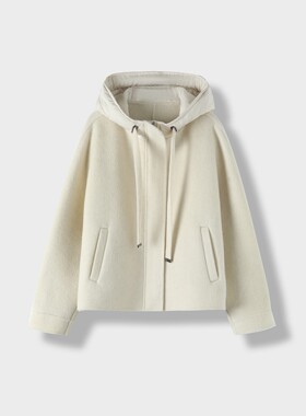 【文颖Eve】短款连帽毛呢大衣外套H55659-MM