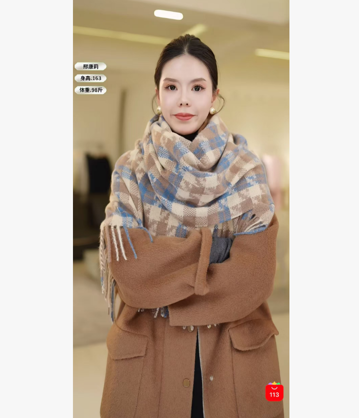 【邢康莉甄选】新款棋盘千鸟格羊绒羊毛围巾 2311-3050,服饰配件/皮带/帽子/围巾,围巾/丝巾/披肩,淘宝优惠券,粉丝福利购,淘宝优惠卷