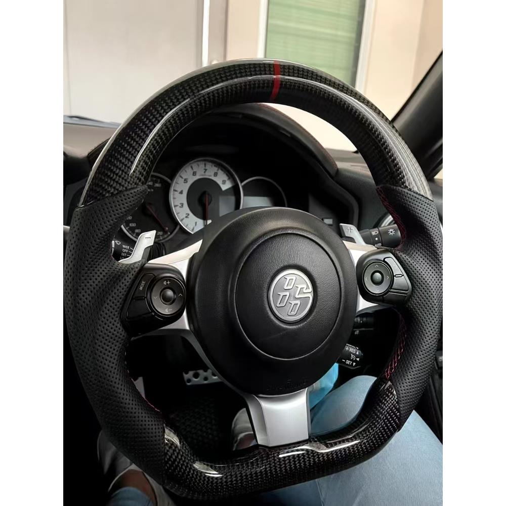 适用于斯巴鲁brz/XV/GR/森林人/傲虎/力狮 碳纤维方向盘