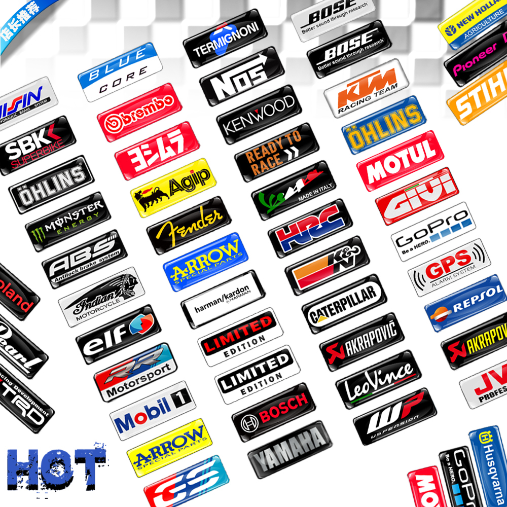 摩托车3D立体反光贴纸赞助商电动车汽车贴花改装装饰头盔防水贴画 摩托车/装备/配件 贴纸/贴膜 原图主图