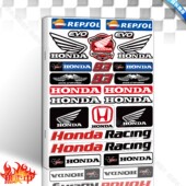 画装 适用本田贴纸摩托车改装 反光贴花头盔拉花版 饰HONDA车标贴画