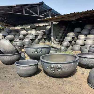包邮老北京土陶鱼缸泥瓦盆养金鱼荷花睡莲老盆大水缸无釉客厅陶瓷