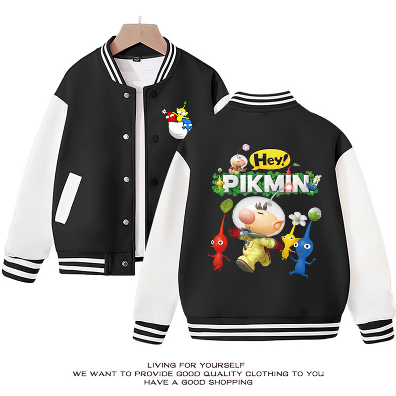 跨境新款Pikmin皮克敏衣服儿童韩版男女童百搭春秋款棒球服外套潮