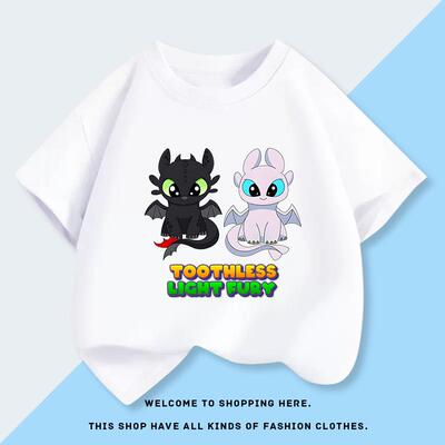 Light Fury Toothless无牙仔童装男女童T恤衫夏装帅气儿童上衣服