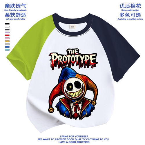 波比的游戏时间衣服poppyplaytime夏季男童装周边T恤儿童新款短袖