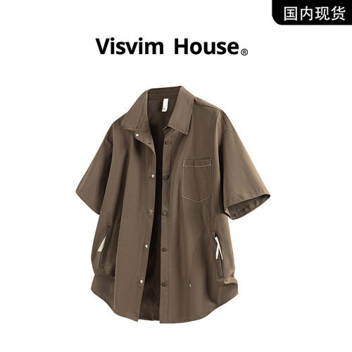 【品牌现货】VISVIM SHINY翻领衬衫夏季男潮牌短袖衬衣宽松薄外套
