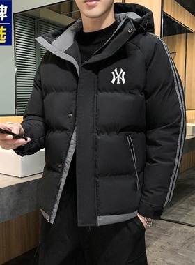 奥莱羽绒服男款2025新款棉衣港风连帽加厚秋外套男士棉袄冬季保暖