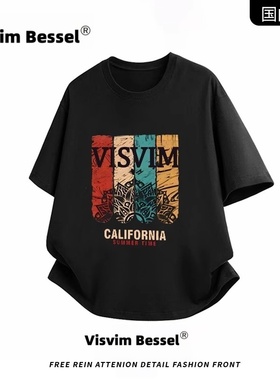 VISVIM bessel男士短袖宽松夏季圆领休闲简约流行时尚上衣服t恤