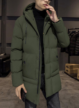 中长款羽绒棉服男冬季加厚保暖棉衣外套宽松加肥大码男装胖子大衣