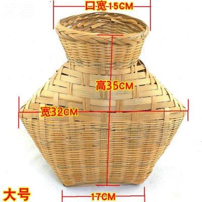 鱼篓纯手工小竹篓竹制品50517工艺装饰笼舞台道具摘茶叶竹编装养