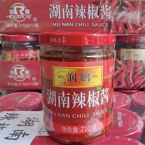 润鹏湖南辣椒酱210g*6瓶香椒酱