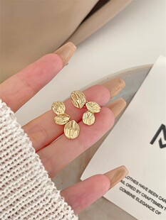 S925银针小众独特纹理设计感耳钉精致ins时尚 耳饰 轻奢高级感法式