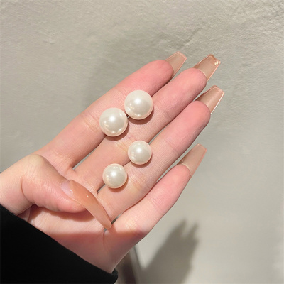 棉左女复古珍珠贝母耳环