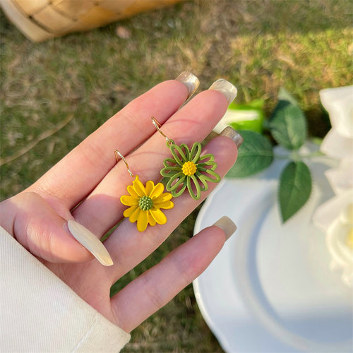 棉左女小清新不对称雏菊