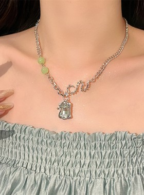 棉左女ins章鱼海星拼接镶钻项链