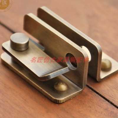 木门纯铜门栓插销卫生间反锁扣平开门门锁门扣移门推拉窗纯铜门闩