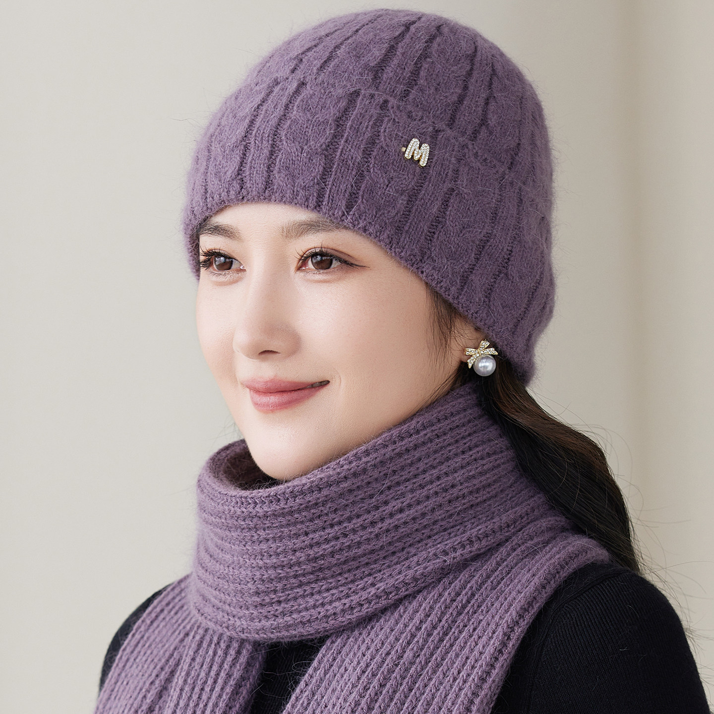 妈妈帽子女冬季中老年人包头针织毛线帽奶奶加绒厚防寒保暖套头帽
