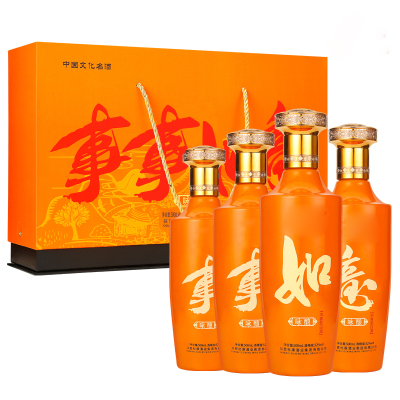 【白水杜康】事事如意白酒整箱 浓香型52度500ml*4瓶礼盒装MM