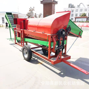 广东地区中型花生脱果机输送带传入可自动装袋有型号可选移动方便