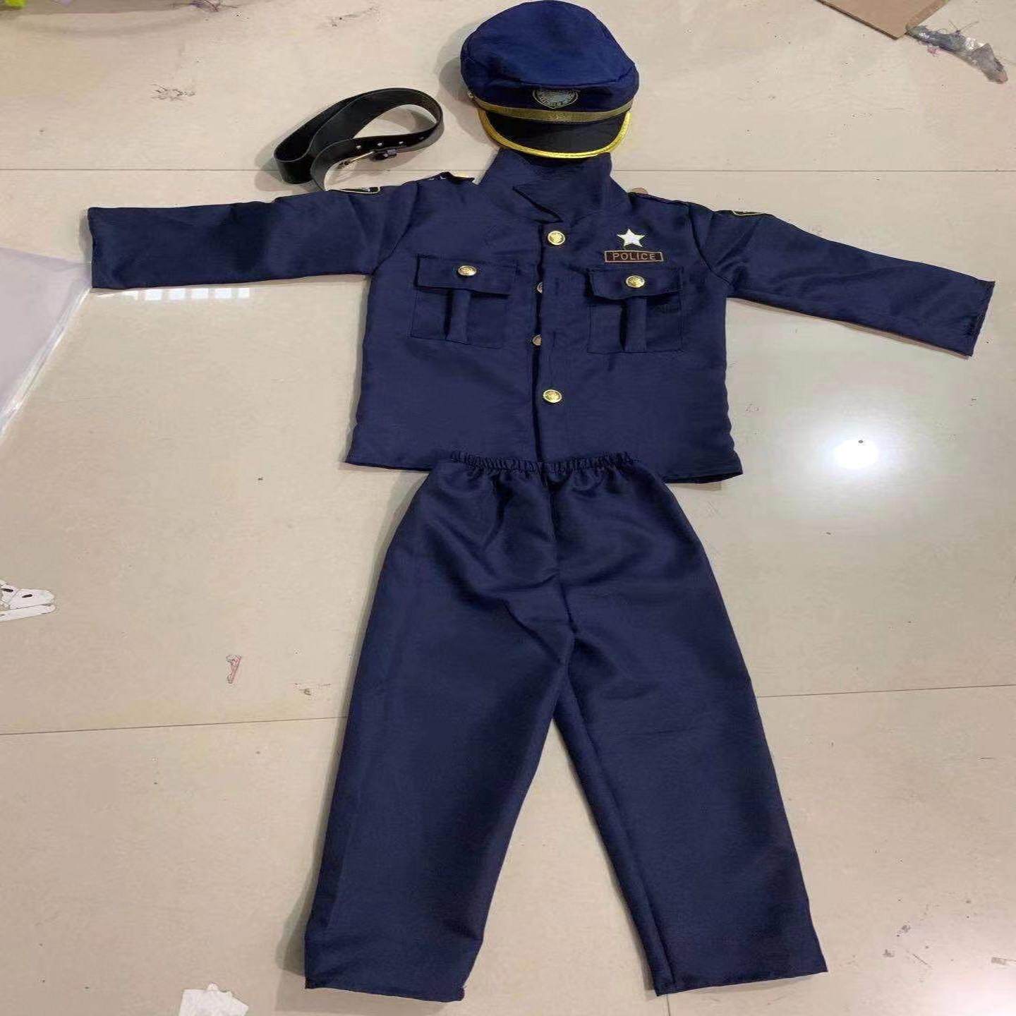 万圣节儿童警察服角色扮演小孩游戏服表演万圣节变装舞会派对服装