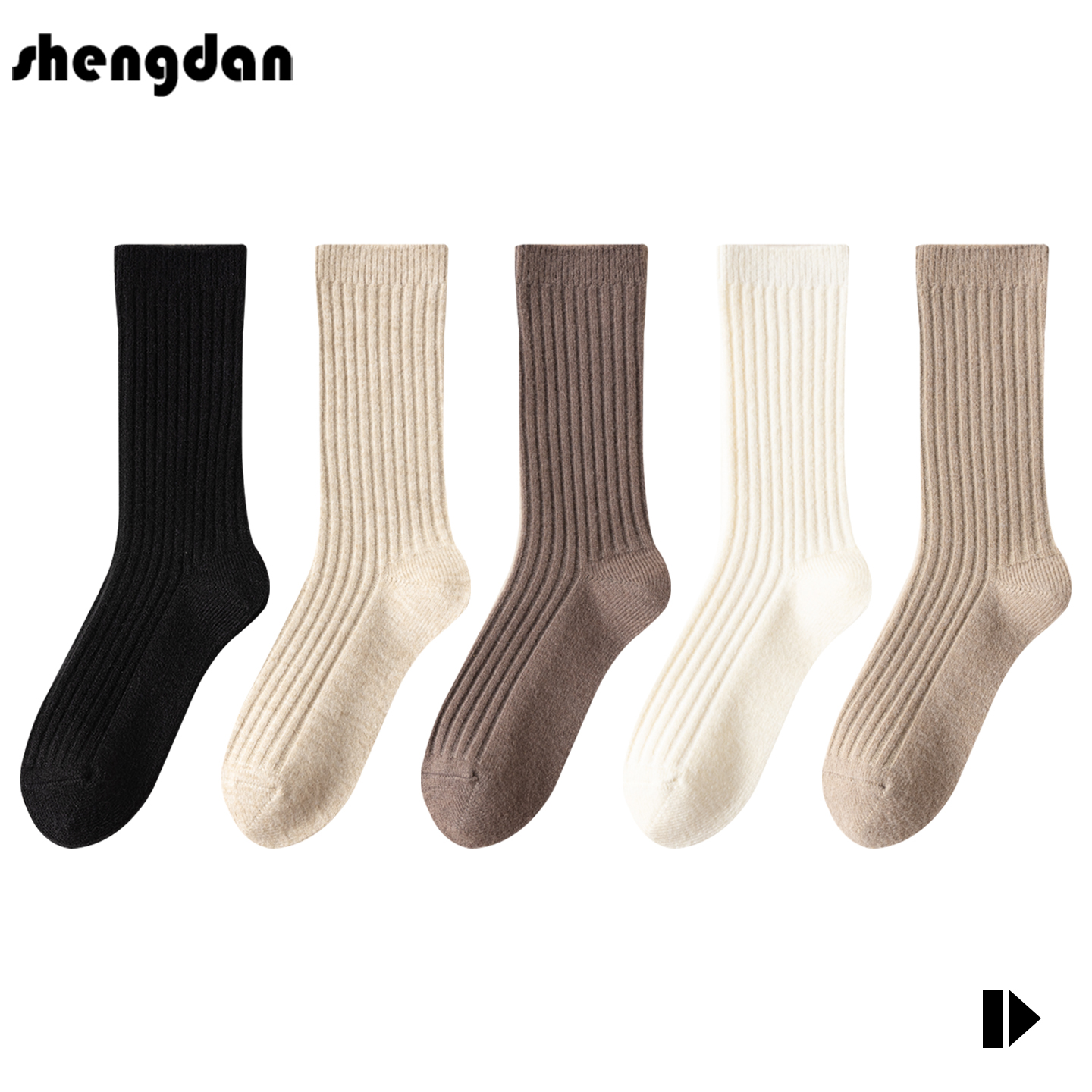 纯色毛绒绒长袜秋冬厚款