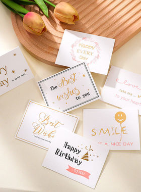 best wishes感恩节毕业礼生日感谢贺卡商务祝福鲜花卡片含信封烫