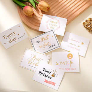 best wishes感恩节毕业礼生日感谢贺卡商务祝福鲜花卡片含信封烫