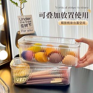 可发粉扑收纳盒梳妆台桌面化妆品刷子口红防尘盒气垫美妆蛋收纳