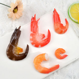 大虾仿真菜品模型微缩仿真食玩虾海鲜明虾虾仁摆件过家家查出玩具