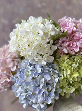 轻奢绣球花仿真花绢布假花仿生花束客厅餐桌摆件插花装饰花级感