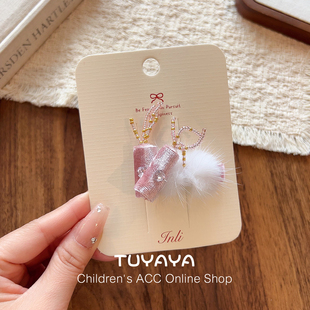 宝宝粉色烟花发夹小女孩2026新款侧边刘海碎发夹婴幼儿不伤发头饰