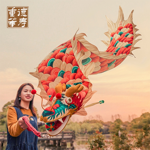 王的手创甩甩龙手舞龙德寿宫彩带