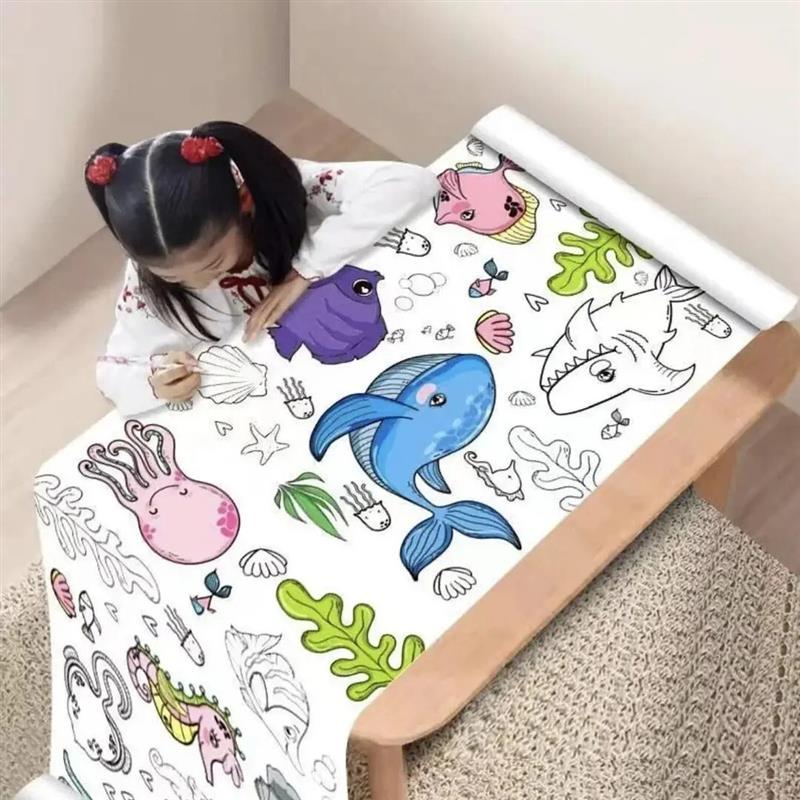 【下单立减50】儿童涂鸦大画纸绘画大号绘画涂色大张画纸玩具KP