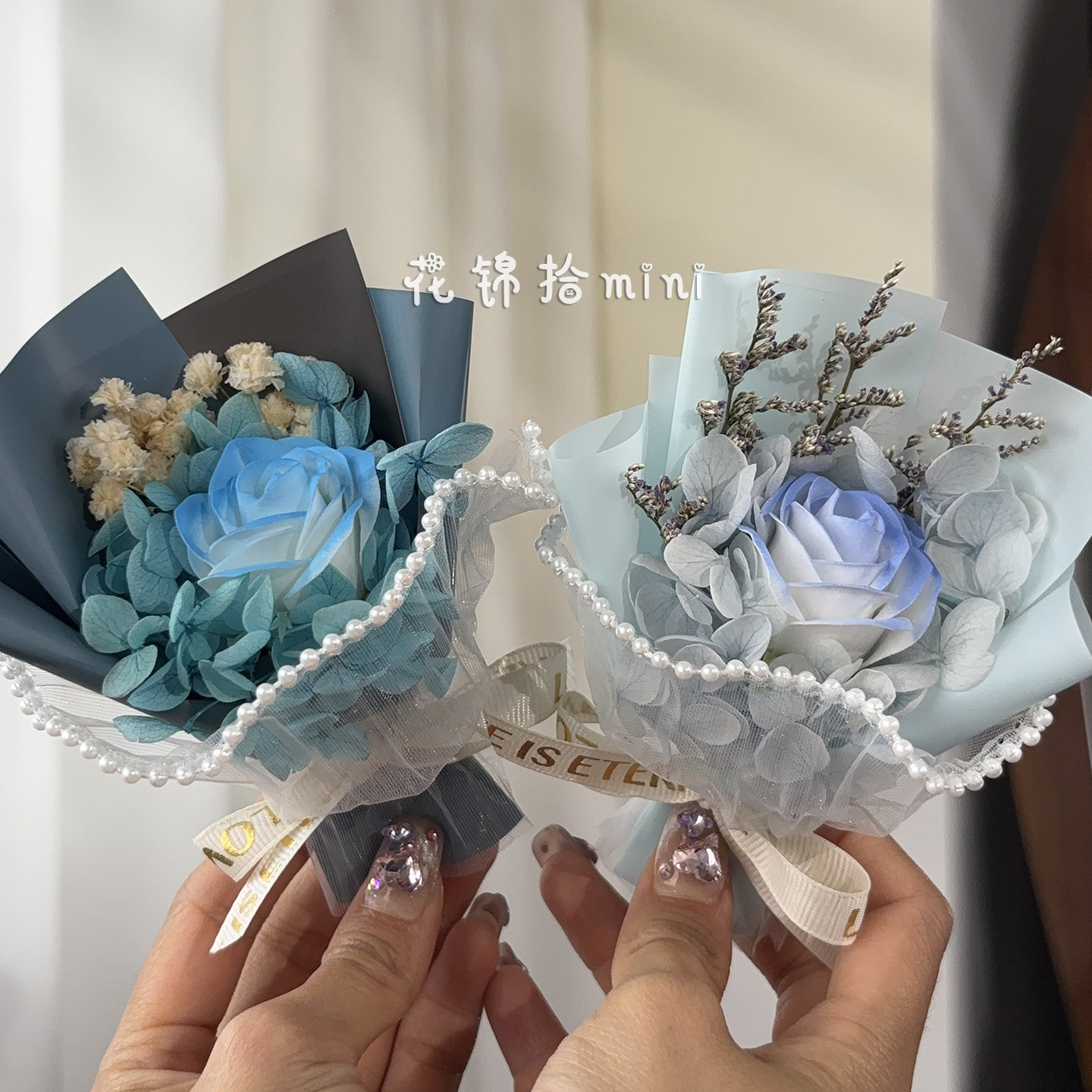 七夕玫瑰香皂花永生花束图片