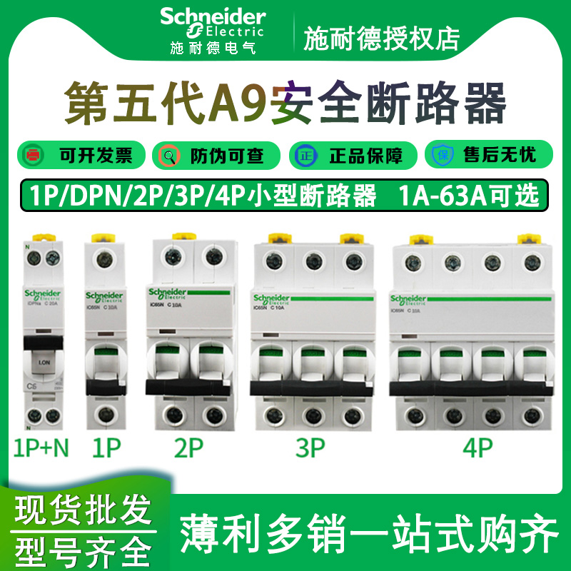 施耐德小型空开IC65N1P+N2P3P4P