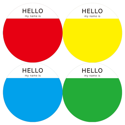 圆形彩色大号姓名贴纸手写名字贴