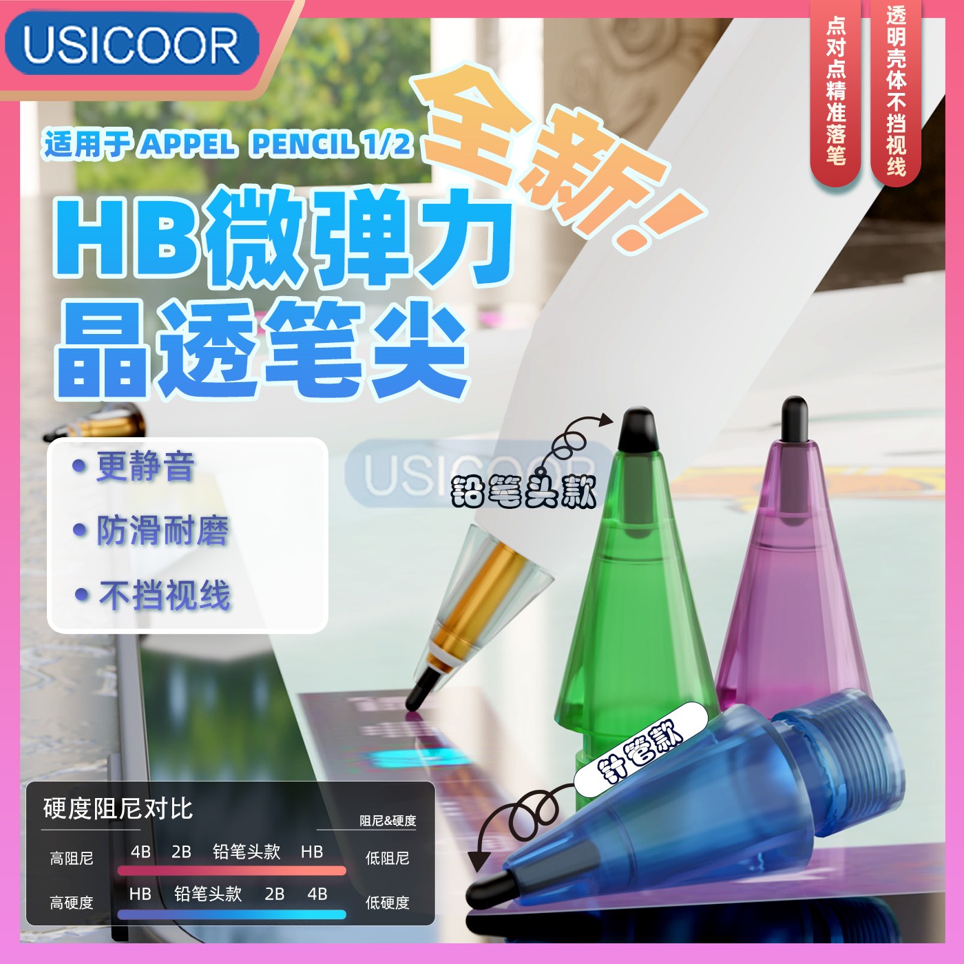 适用于pencil1/2HB静音改造笔尖