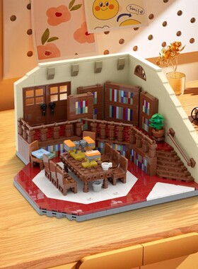 SETbricks 图书馆吸血鬼小颗粒积木兼容益智儿童玩具套装拼插礼品